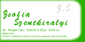 zsofia szentkiralyi business card