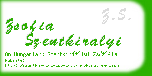 zsofia szentkiralyi business card